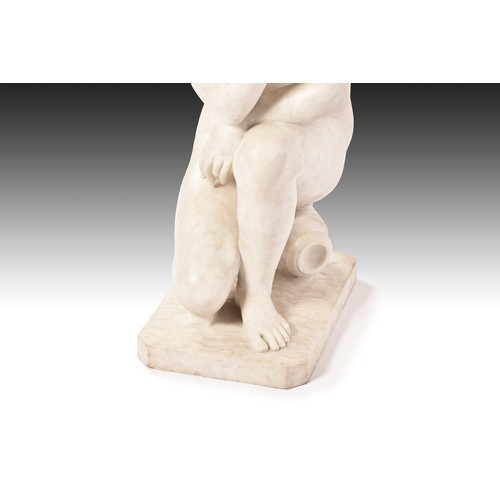 238 - Grand Tour. A fine and near lifesize 19th century Italian carved and polished white Carrera marble s... 