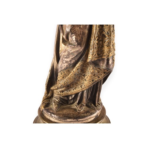 239 - Albert Carrier Belleuse (French, 1824-1887). A silvered, gilt bronze and ivory model of 'La Liseuse’... 