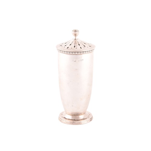 221 - A George VI silver sugar sifter, hallmarked Birmingham 1947 by William Suckling, 14 x 5.3 cm, 4.4 oz... 