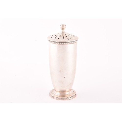 221 - A George VI silver sugar sifter, hallmarked Birmingham 1947 by William Suckling, 14 x 5.3 cm, 4.4 oz... 