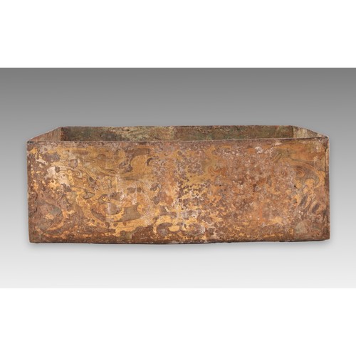 18 - A Chinese Han Dynasty (206 BC – AD 220) or later gilded and Inlaid Bronze Box, the outer surfaces de... 