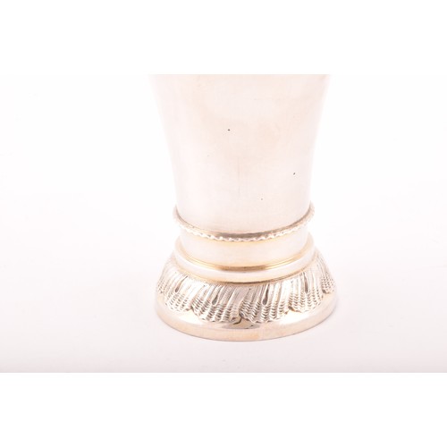 198 - A mid 20th century silver 830 beaker, Swedish, by Eric Lofman, 11.5 x 8.7 cm, 3.0 ozt / 95 grams.