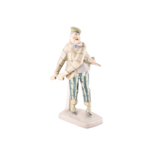 273 - An Imperial Amphora Czechlosvakia elderly figure of a golfer standing on a base, 28.5 cm, circa 1930... 