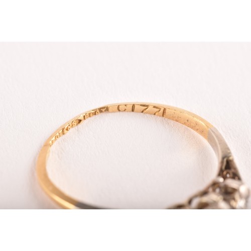 97 - A group of gold jewellery, to include a 18ct yellow gold and platinum ring featuring one round cut d... 