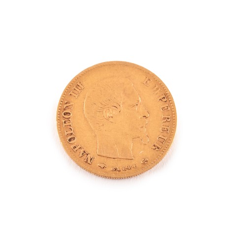 160 - France - Second Empire, Napoleon III Empereur Gold 10 Francs 1859A, Barre, obv. bare head right, rev... 