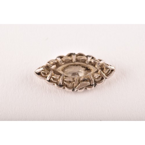 99 - An early 20th century white metal cluster ring (unmarked, tested as platinum), to include the detach... 