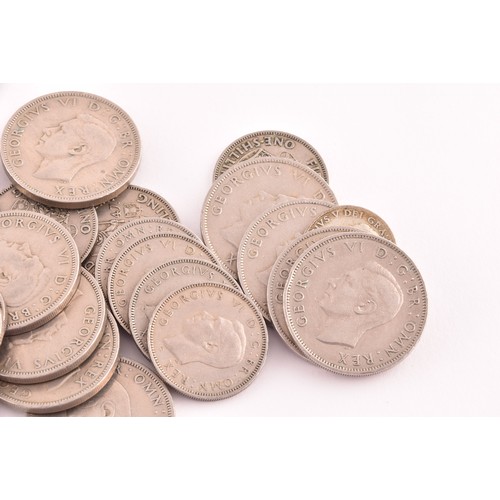 161 - A collection of pre 1947 British silver coinage, along with later circulated coinage, 226.5 grams.