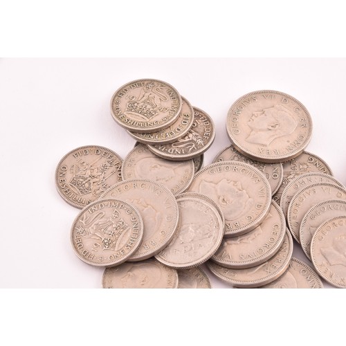 161 - A collection of pre 1947 British silver coinage, along with later circulated coinage, 226.5 grams.