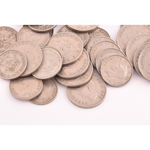 161 - A collection of pre 1947 British silver coinage, along with later circulated coinage, 226.5 grams.