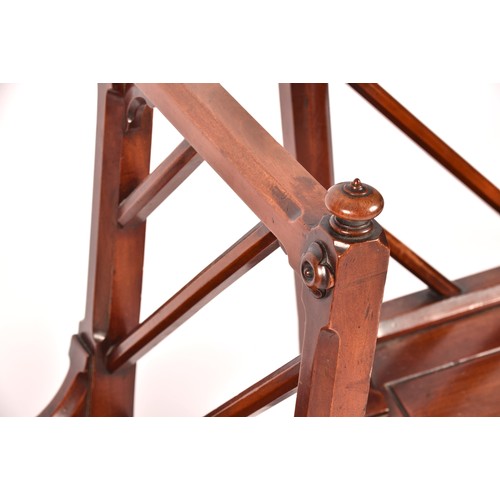 285 - A pair of Victorian mahogany Gothic style hall chairs, the backs with diagonal rails and turned fini... 