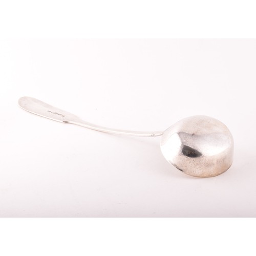 188 - A 19th century Russian silver soup ladle, hallmarked A.M 1858, stamped .84 with oval bowl and fiddle... 