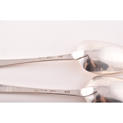 200 - A pair of silver George III Irish Celtic point serving spoons, bright cut engraved, hallmarked for D... 