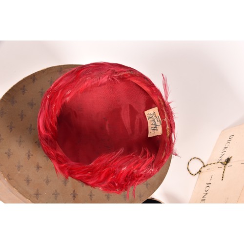 278 - A collection of assorted hats including a Scott & Co of Piccadilly bowler hat with box, a pink f... 