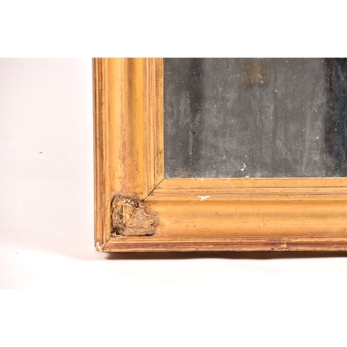 292 - A 19th century gilt framed rectangular wall mirror, the gilt gesso frame with shell mounted corners.... 