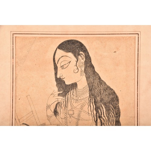 63 - 18th/19th century Kishangarh schoolA miniature painting portraying the theme of 