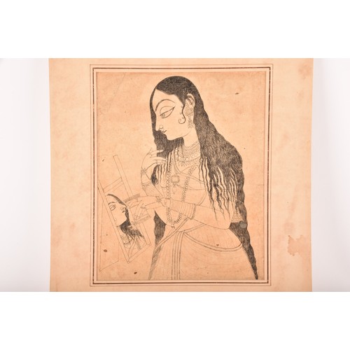 63 - 18th/19th century Kishangarh schoolA miniature painting portraying the theme of 