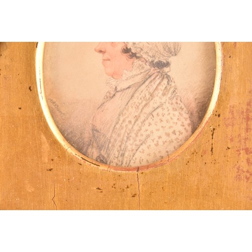 227 - Albin Roberts Burt (British, 1784-1842)A pair of watercolour on paper miniatures, portraits of a lad... 