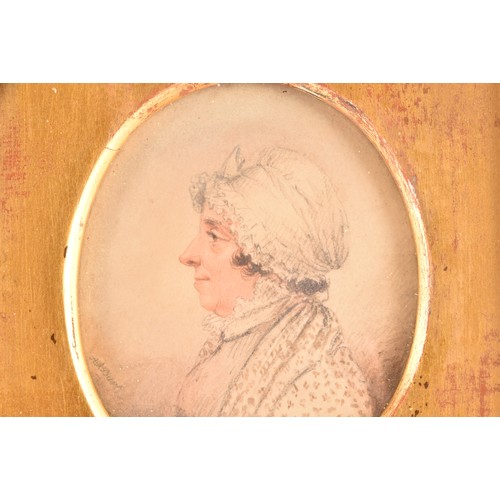 227 - Albin Roberts Burt (British, 1784-1842)A pair of watercolour on paper miniatures, portraits of a lad... 