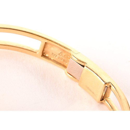 144 - A Stephen Webster 18ct yellow gold crystal haze and diamond bangle, interior diameter 5.6cm, 59 gram... 