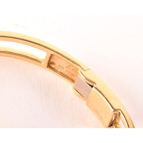 144 - A Stephen Webster 18ct yellow gold crystal haze and diamond bangle, interior diameter 5.6cm, 59 gram... 