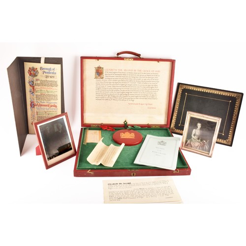 258 - A collection of political ephemera relating to Gwilym Lloyd George, including a Royal Warrant, a lar... 