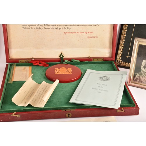 258 - A collection of political ephemera relating to Gwilym Lloyd George, including a Royal Warrant, a lar... 