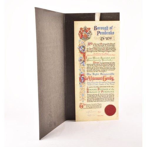 258 - A collection of political ephemera relating to Gwilym Lloyd George, including a Royal Warrant, a lar... 