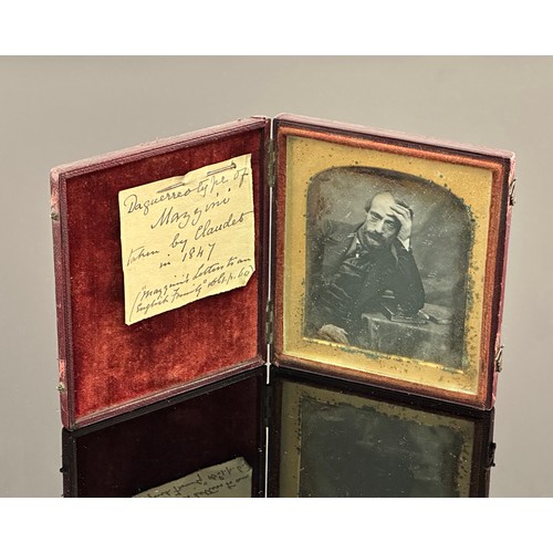 230 - A extremely rare 1847 Daguerreotype of Giuseppe Mazzini (1805-1872) taken by Antoine Claudet (1797-1... 