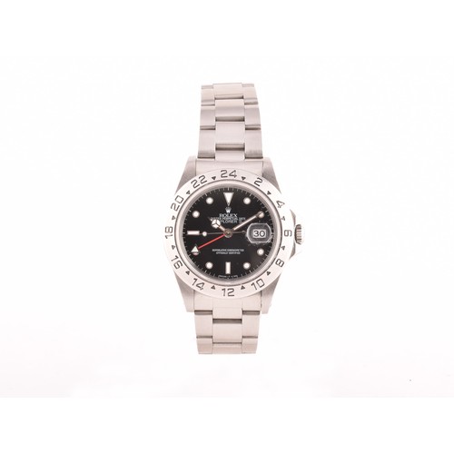 170 - A Rolex Explorer II reference 16570 stainless steel automatic wristwatch, the signed black dial with... 