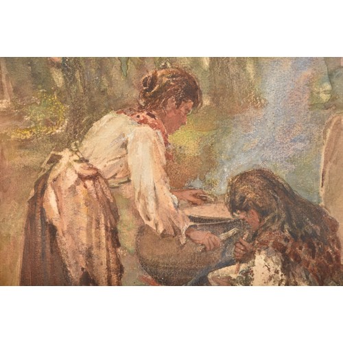 237 - After Charles Gustav Louis Phillips (1863–1944)'A Gipsy Cook', depicting two women cooking in a forr... 