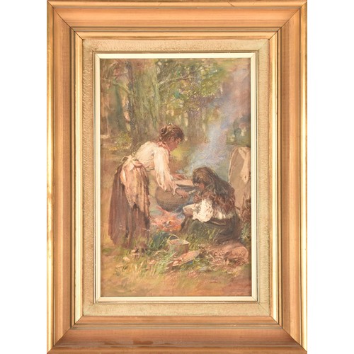 237 - After Charles Gustav Louis Phillips (1863–1944)'A Gipsy Cook', depicting two women cooking in a forr... 