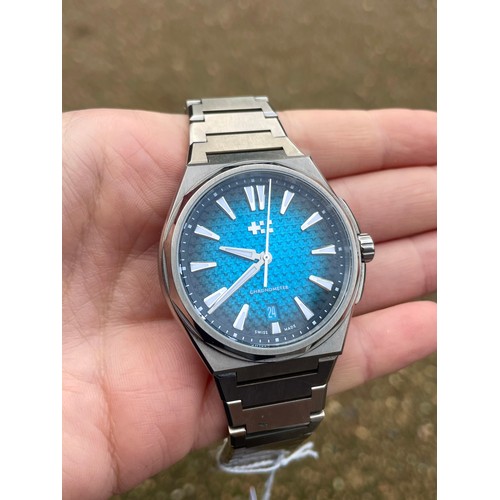 171A - A Christopher Ward The Twelve (Ti) titanium automatic chronometer wristwatch, the blue engine turned... 