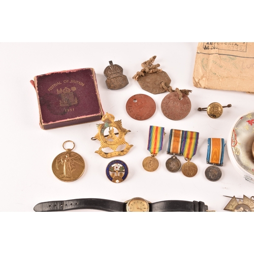 324 - A collection of WWI medal miniatures, and a Victory medal to 568432 Cpl  A G Tolton Royal Engineers,... 