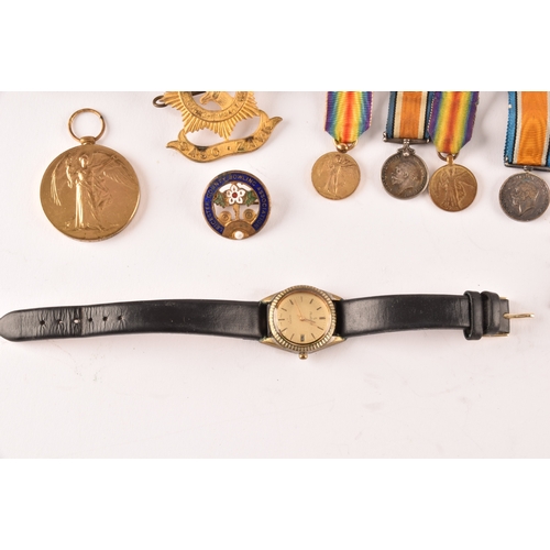 324 - A collection of WWI medal miniatures, and a Victory medal to 568432 Cpl  A G Tolton Royal Engineers,... 