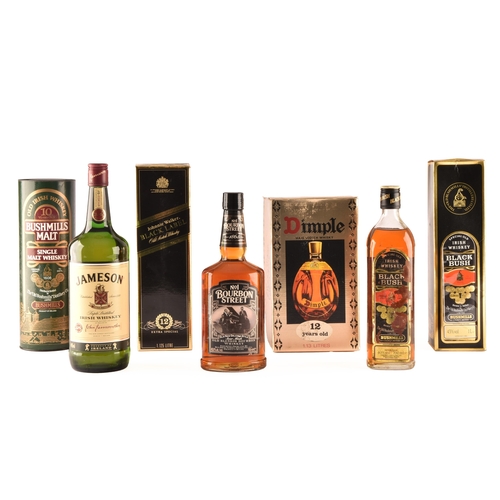 314 - A group of seven bottle of whisky, including Johnnie Walker black label 12 year old, Dimple Haig 12 ... 