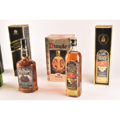 314 - A group of seven bottle of whisky, including Johnnie Walker black label 12 year old, Dimple Haig 12 ... 