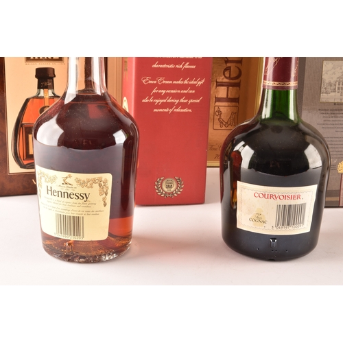 315 - A collection of four bottles of Hine V.S.O.P cognac, together with a Hine frare and delicate champag... 