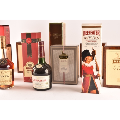 315 - A collection of four bottles of Hine V.S.O.P cognac, together with a Hine frare and delicate champag... 