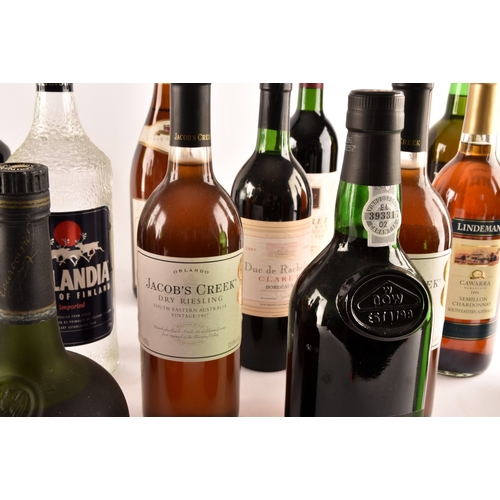 316 - A group of assorted wine and spirits, including a 1997 Duc de Rachelle Claret Bordeaux, a 1981 Chate... 