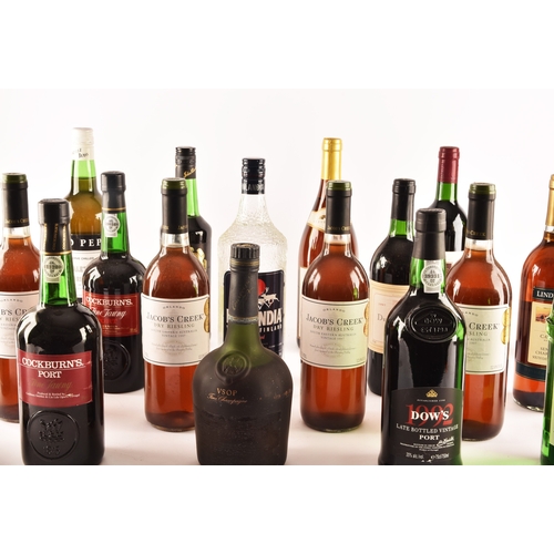 316 - A group of assorted wine and spirits, including a 1997 Duc de Rachelle Claret Bordeaux, a 1981 Chate... 