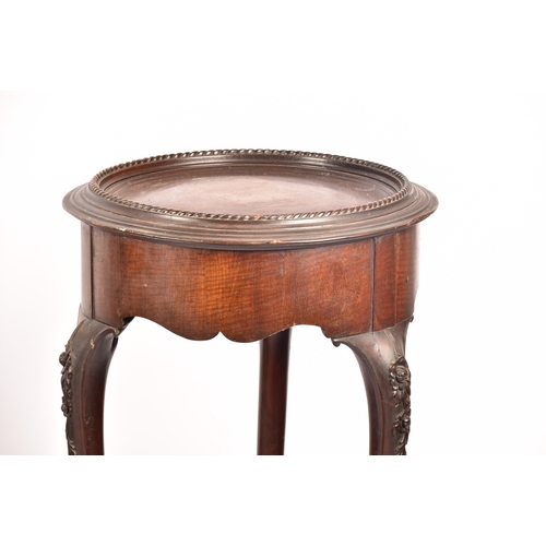 284 - A small group of furniture including a three tier mahogany cake stand with tripod base, a Victorian ... 