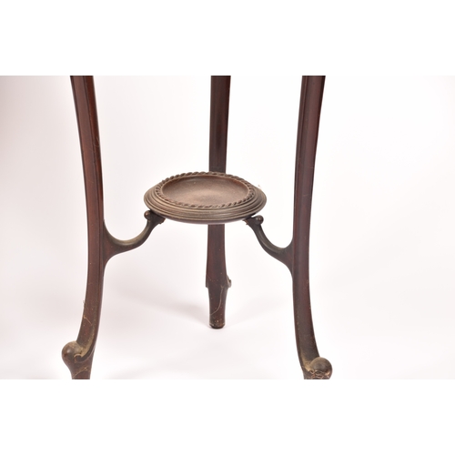 284 - A small group of furniture including a three tier mahogany cake stand with tripod base, a Victorian ... 