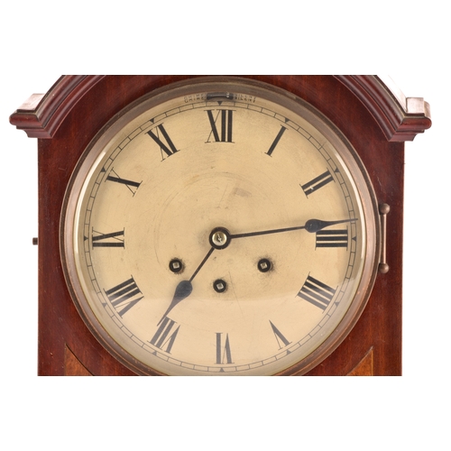 274 - A 19th century musical mahogany dome top bracket clock, the silvered dial with black Roman numerals,... 