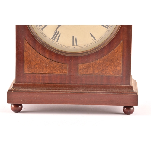 274 - A 19th century musical mahogany dome top bracket clock, the silvered dial with black Roman numerals,... 