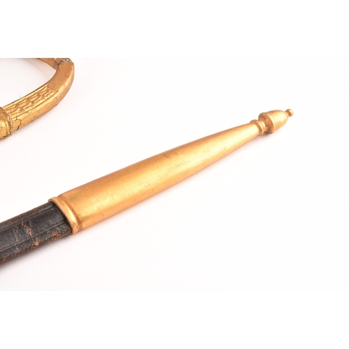 322 - Two Spanish ceremonial officers swords, one with clamshell handguard and white celluloid wire bound ... 