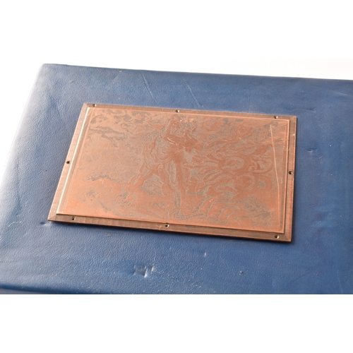 203 - A collection of nine copper printing plates, depicting various subject matters such as classical ima... 