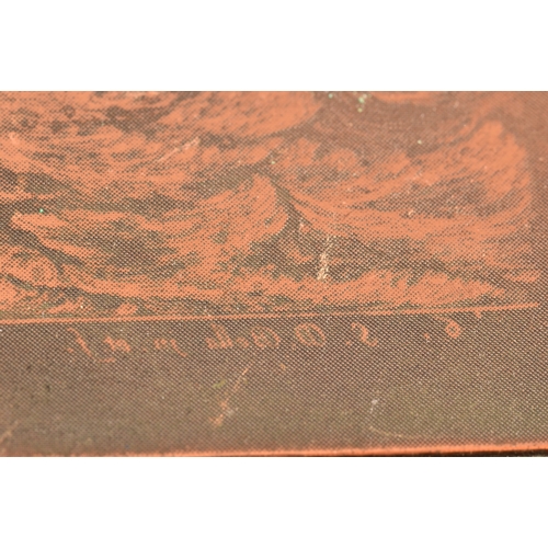 203 - A collection of nine copper printing plates, depicting various subject matters such as classical ima... 