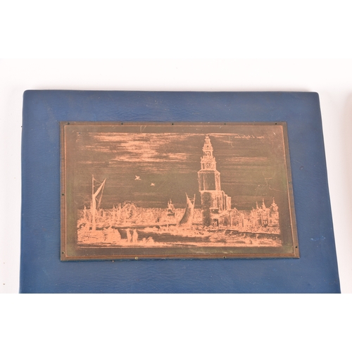 203 - A collection of nine copper printing plates, depicting various subject matters such as classical ima... 