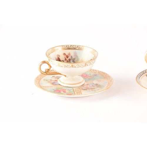 227 - A collection of Royal Worcester twelve miniature cups and saucers of varying designs, two unmarked m... 