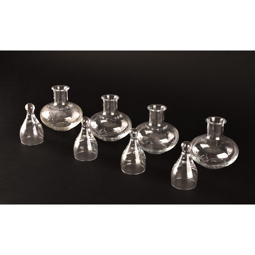 229 - A quadruple glass decanter by Humphrey Taylor of London with individual compartments for curaçao, pe... 